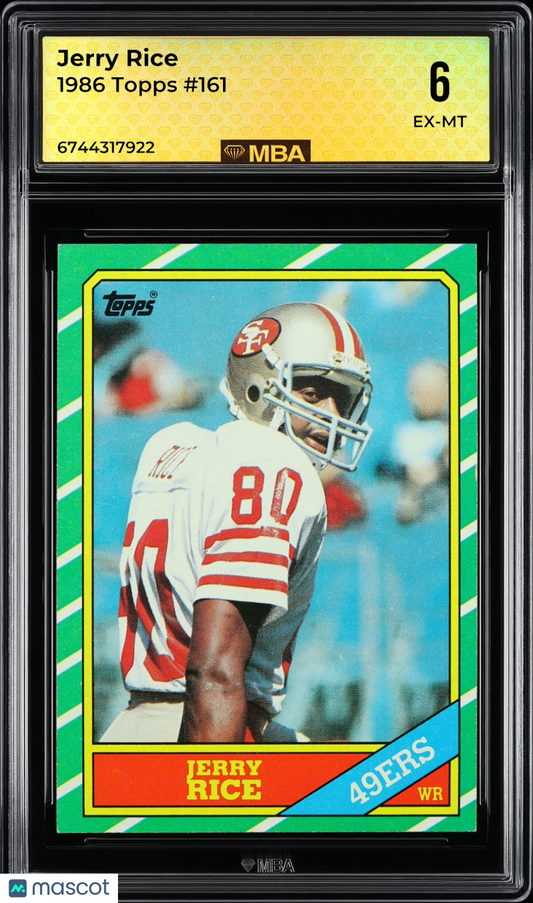 1986 Topps Jerry Rice #161 MBA 6 RC