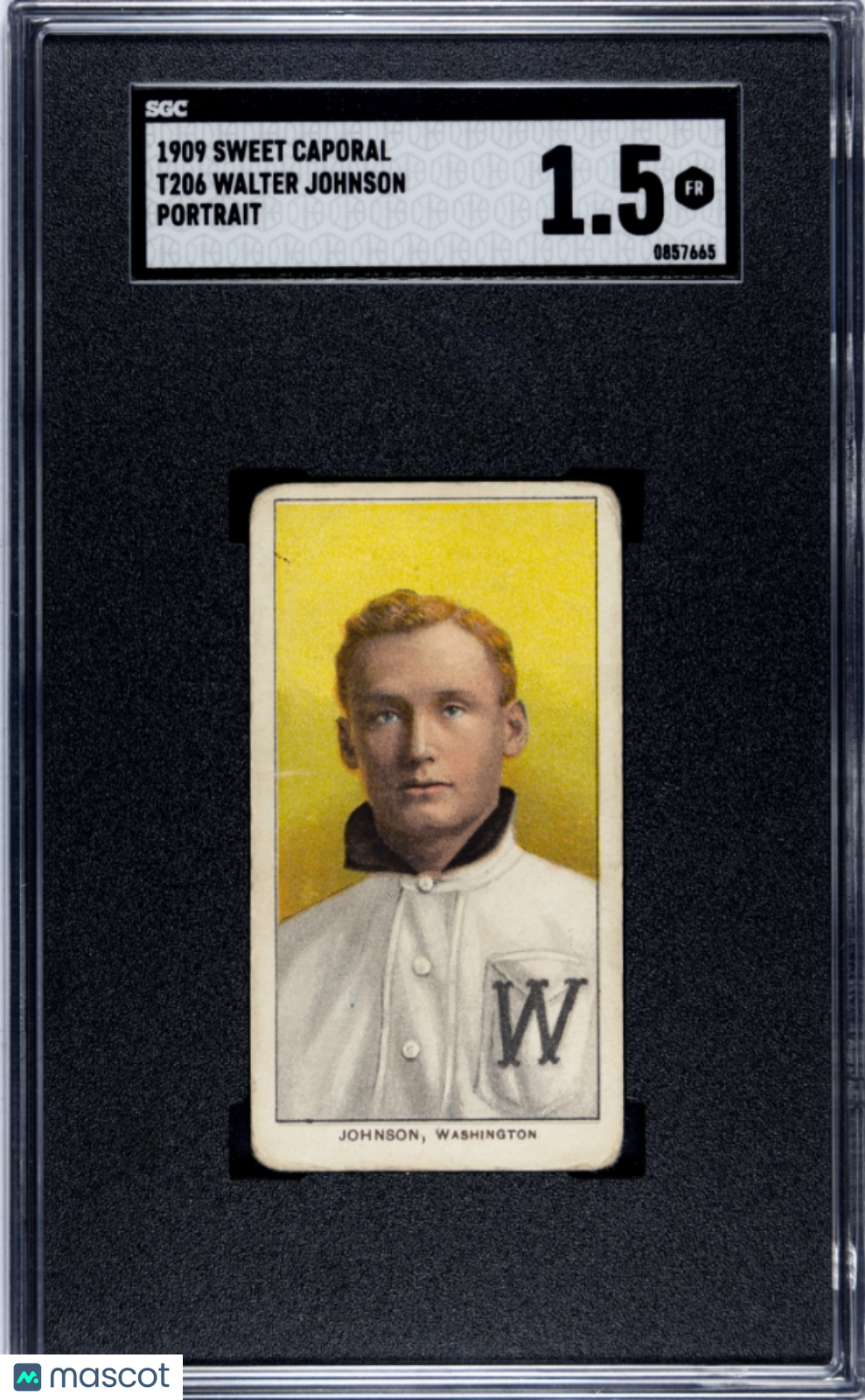 1909 Sweet Caporal (T206) Walter Johnson Portrait SGC 1.5