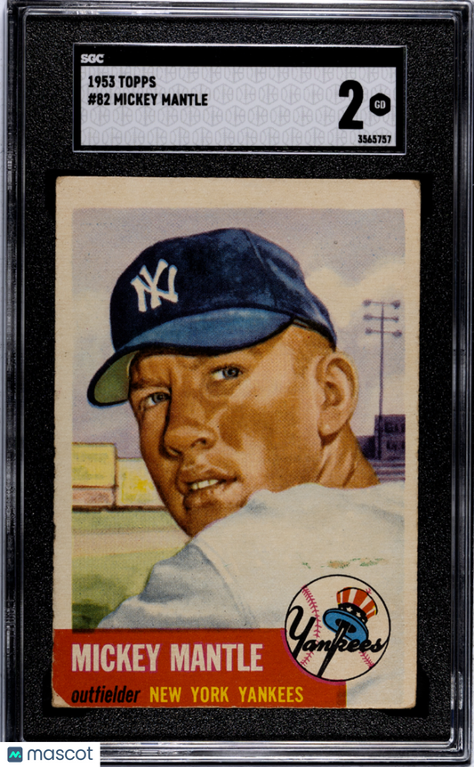 1953 Topps Mickey Mantle #82 SGC 2