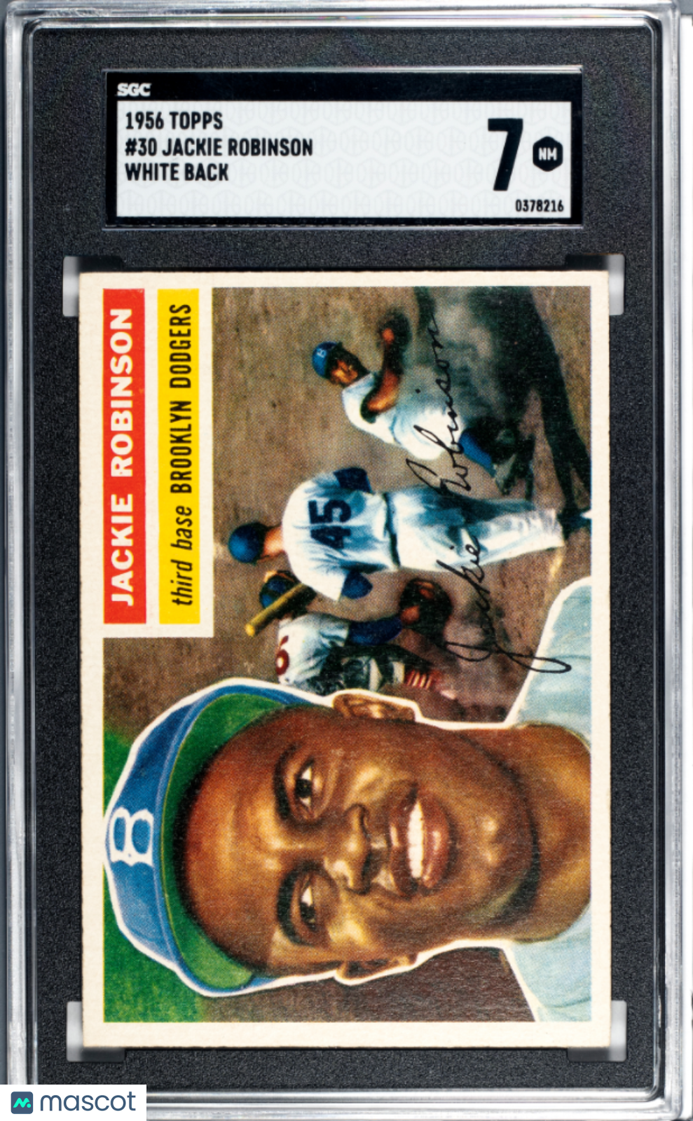 1956 Topps Jackie Robinson #30 White Back SGC 7