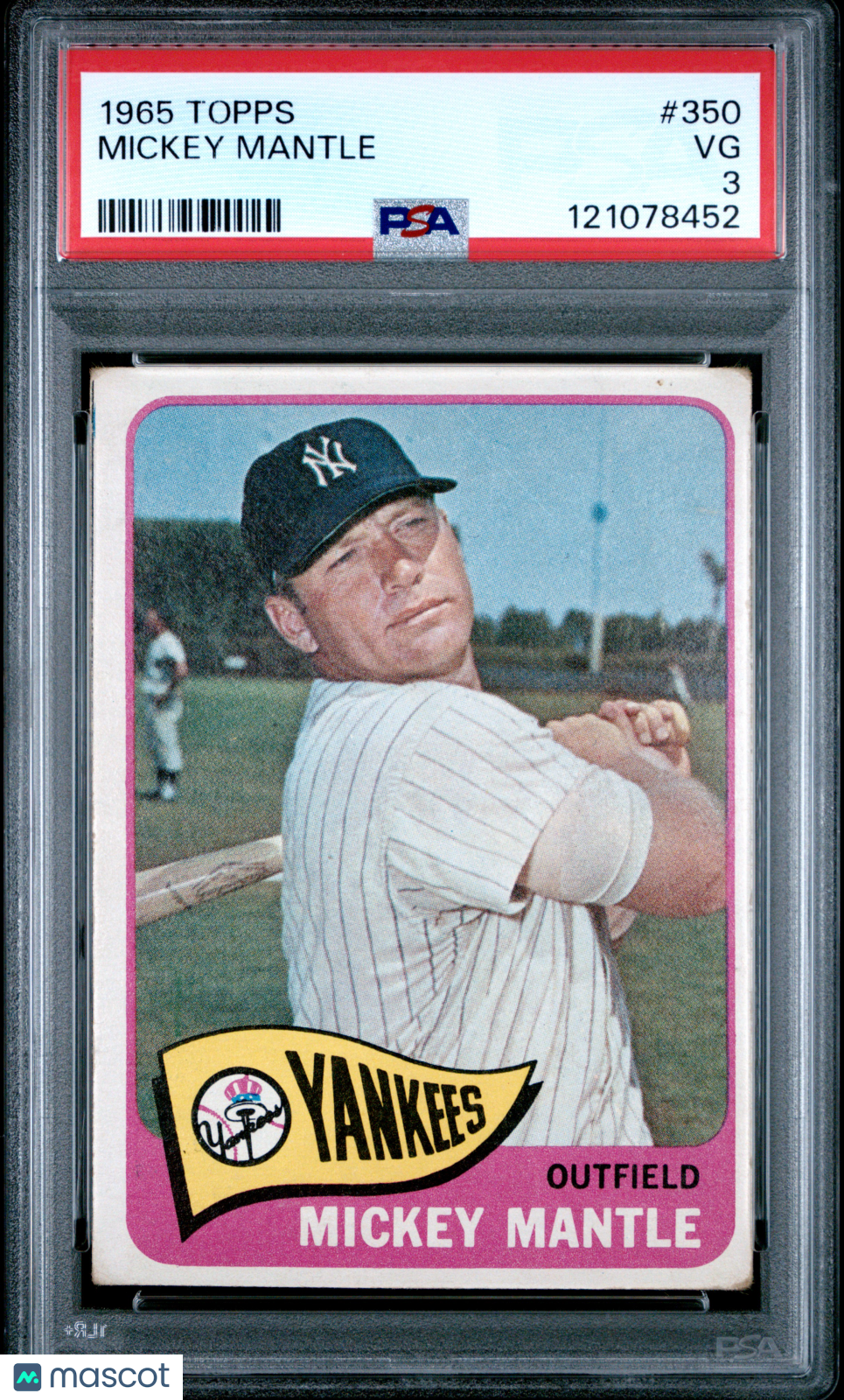 1965 Topps Mickey Mantle #350 PSA 3