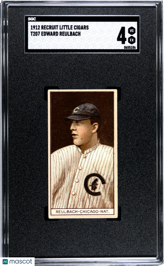 1912 Recruit Little Cigars (T207) Edward Reulbach SGC 4