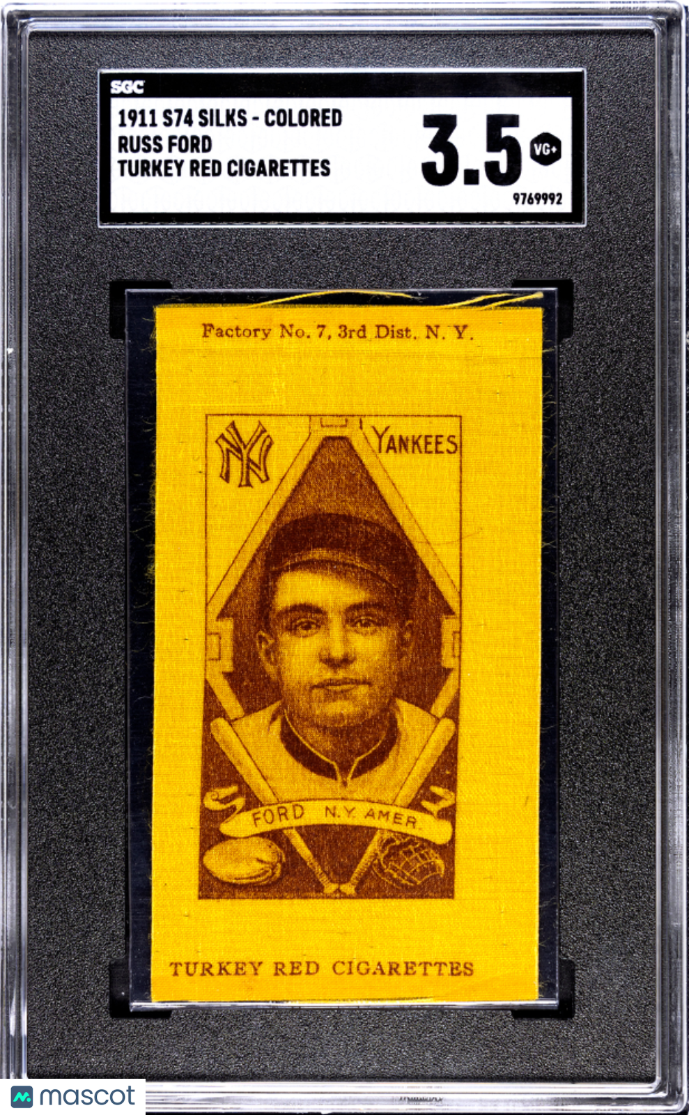 1911 S74 Silks - Colored Russ Ford Turkey Cigarettes SGC 3.5