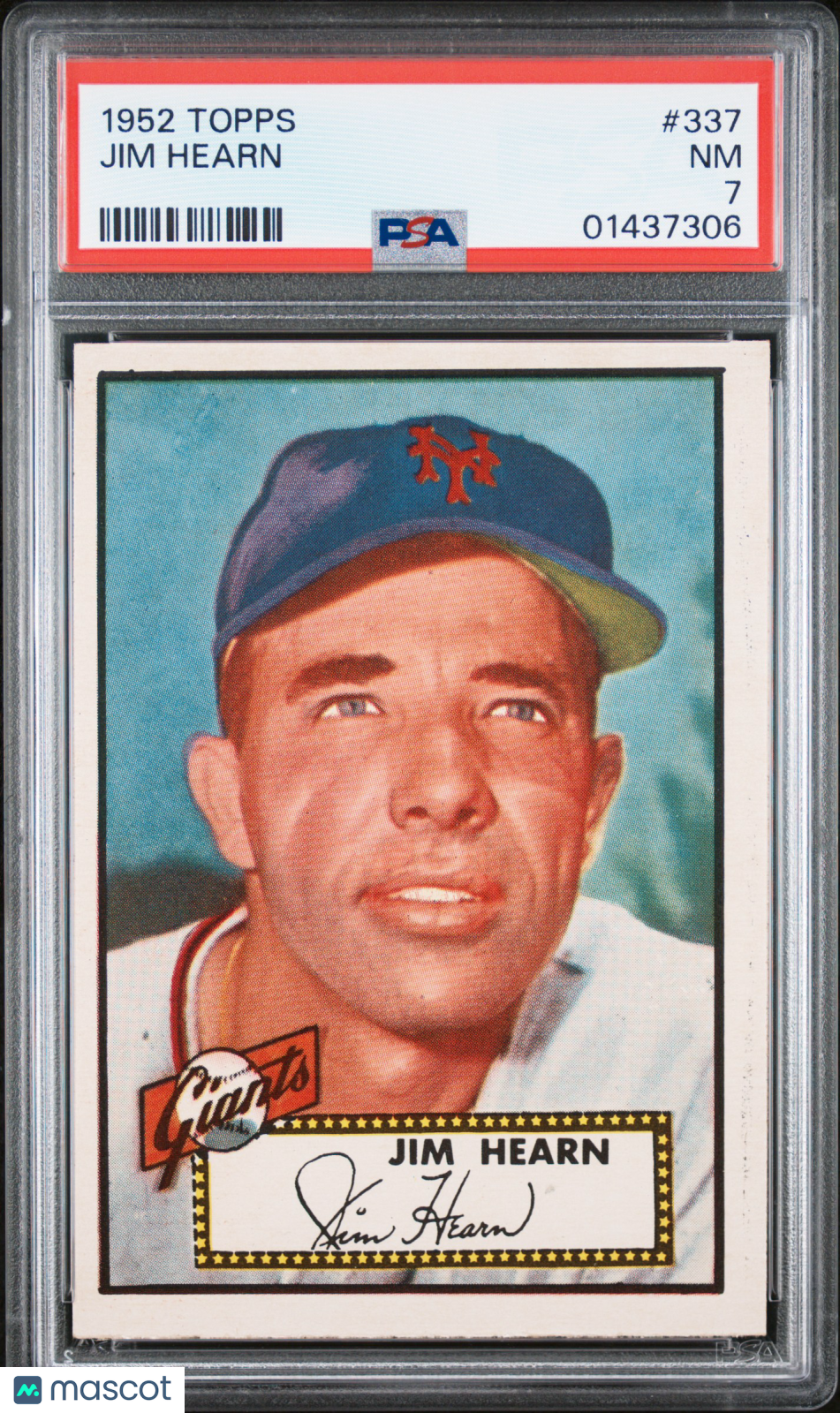 1952 Topps Jim Hearn #337 PSA 7