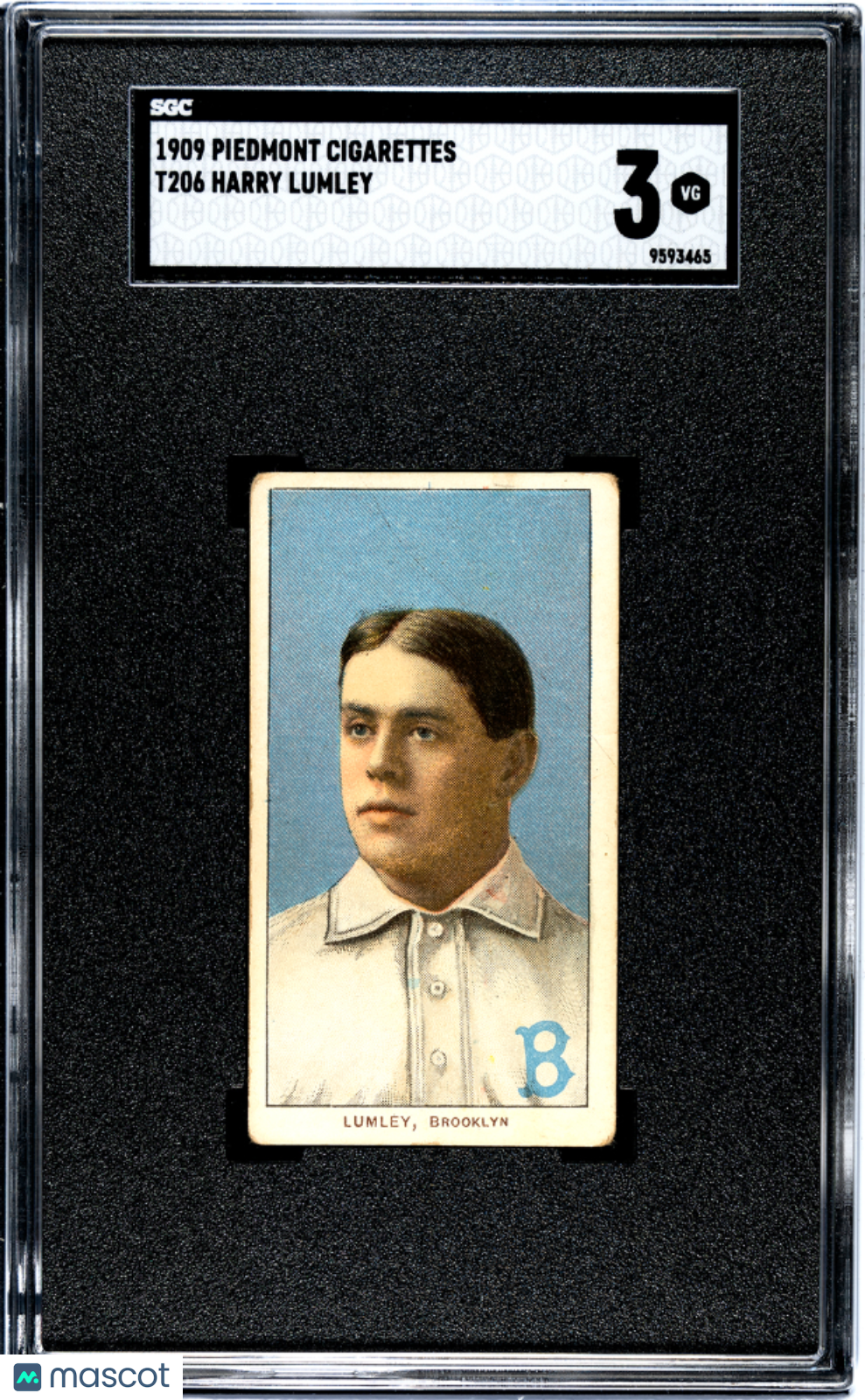 1909 Piedmont Cigarettes (T206) Harry Lumley SGC 3