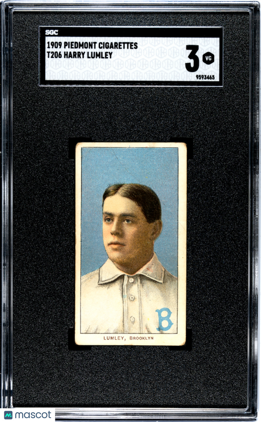 1909 Piedmont Cigarettes (T206) Harry Lumley SGC 3