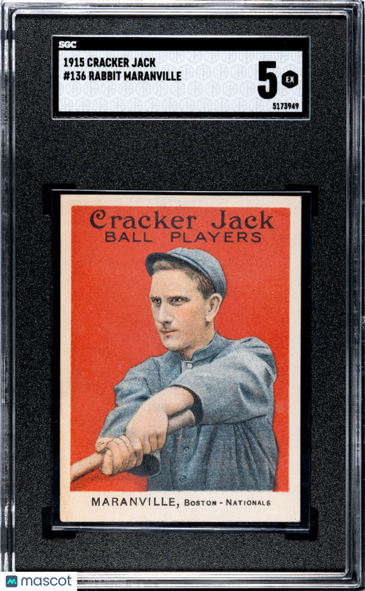 1915 Cracker Jack Rabbit Maranville #136 SGC 5