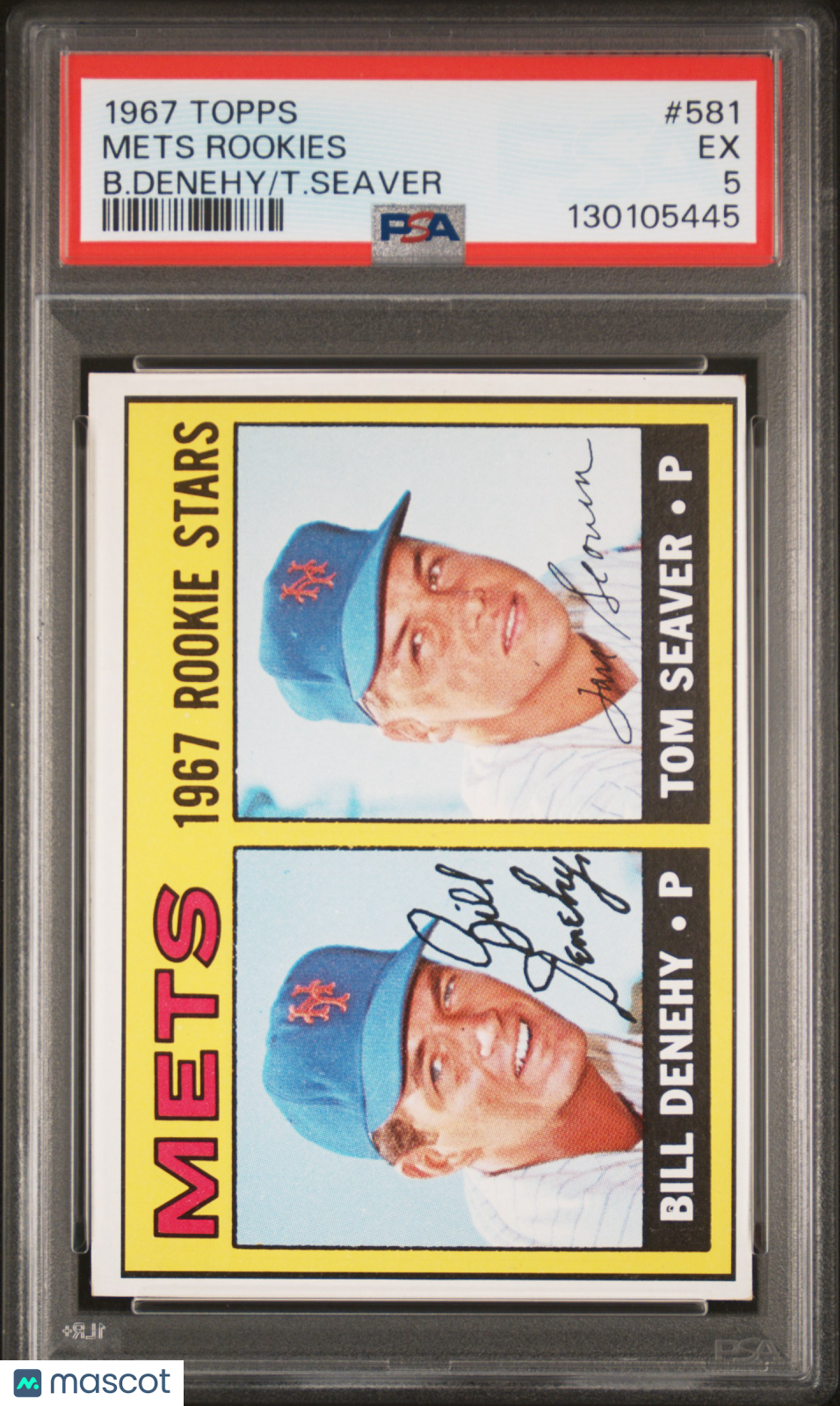 1967 Topps Mets Rookies #581 B. Denehy T. Seaver PSA 5