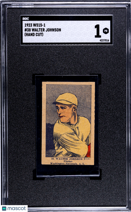 1923 W515-1 Walter Johnson #38 SGC 1