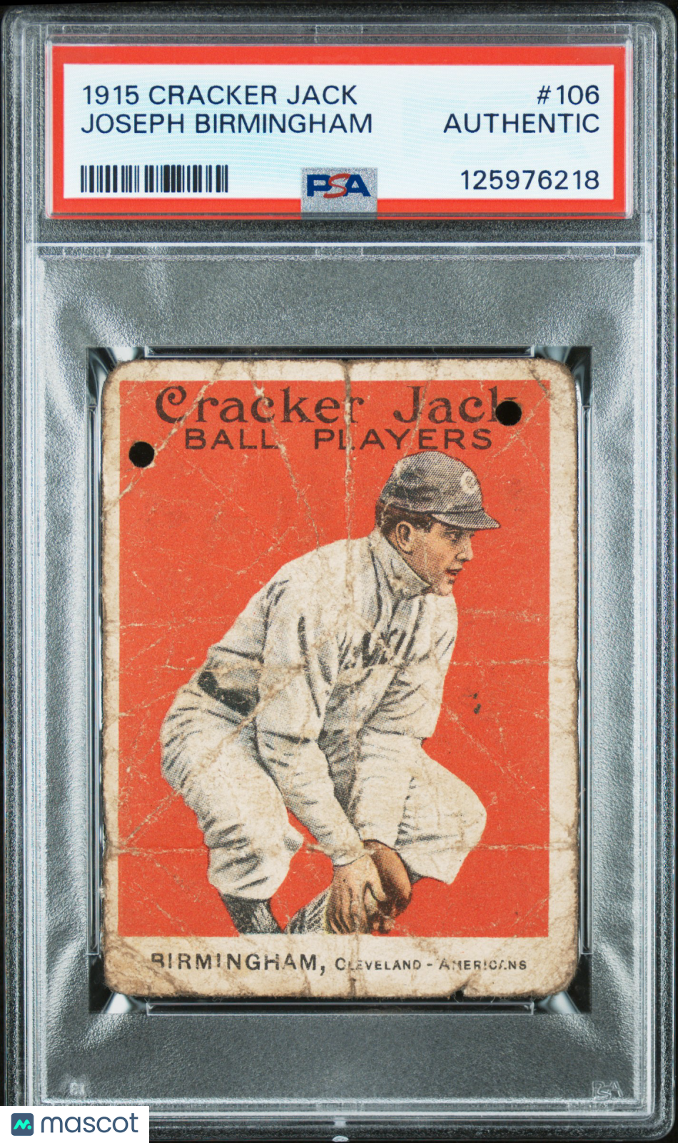 1915 Cracker Jack Joseph Birmingham #106 PSA A