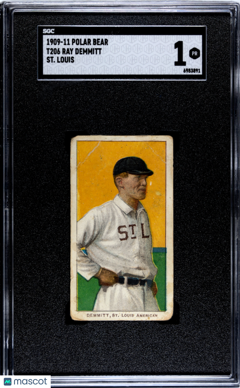 1909 Polar Bear (T206) Ray Demmitt ST. Louis SGC 1
