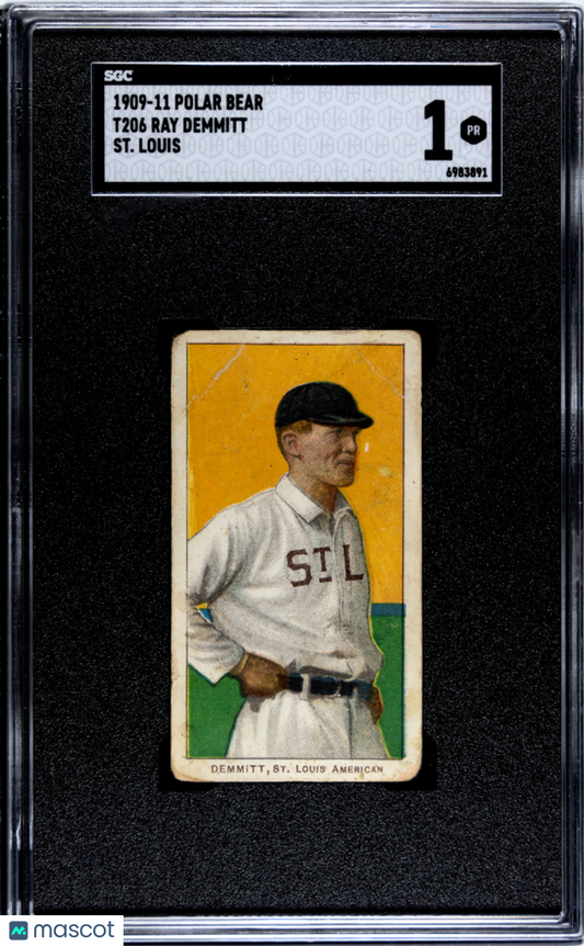 1909 Polar Bear (T206) Ray Demmitt ST. Louis SGC 1