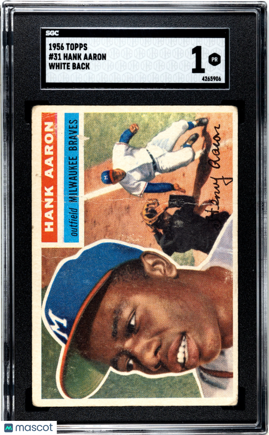 1956 Topps Hank Aaron #31 White Back SGC 1