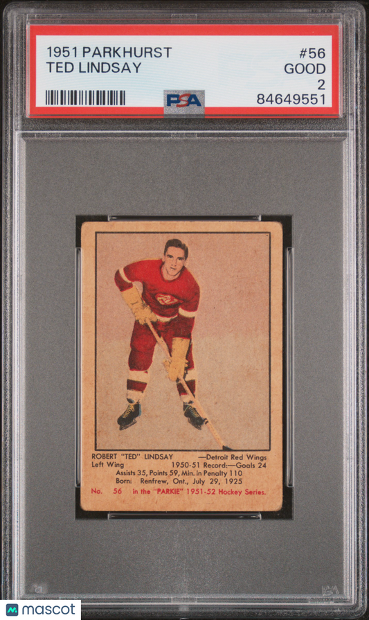 1951 Parkhurst Ted Lindsay #56 PSA 2