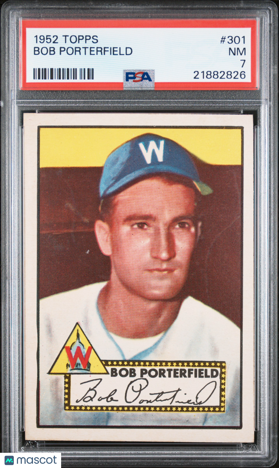 1952 Topps Bob Porterfield #301 PSA 7