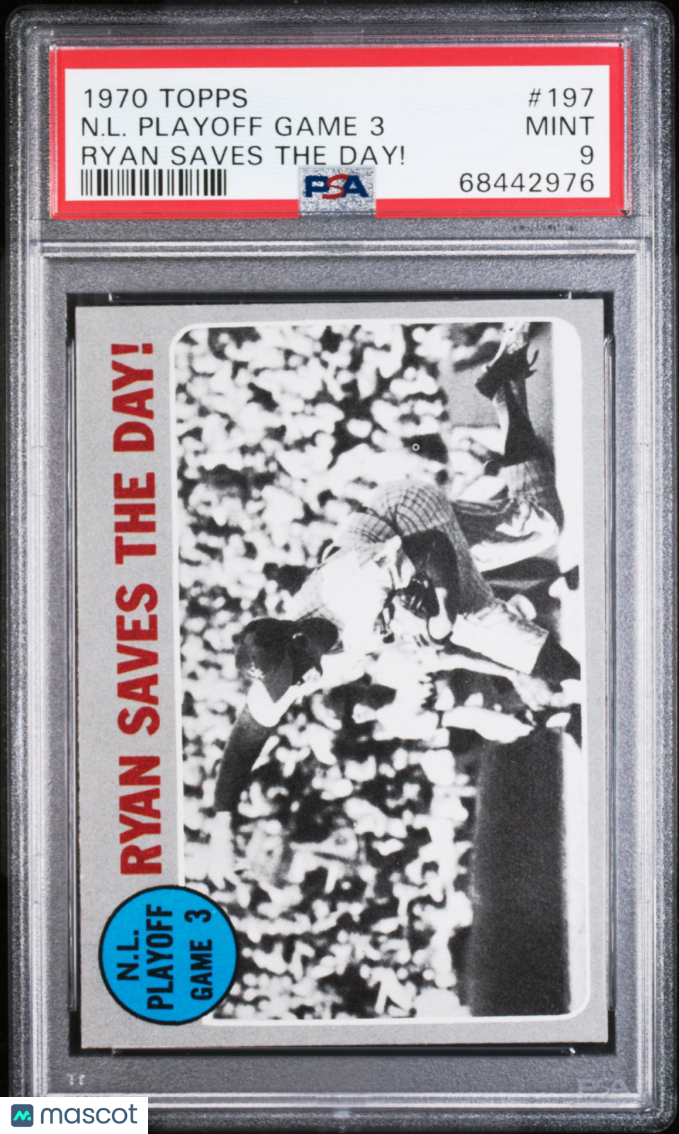 1970 Topps N. L. Playoff Game 3 #197 Ryan Saves The Day! PSA 9
