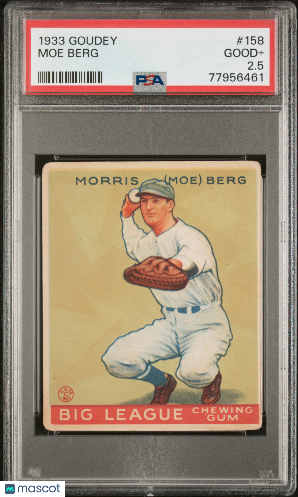 1933 Goudey Moe Berg #158 PSA 2.5