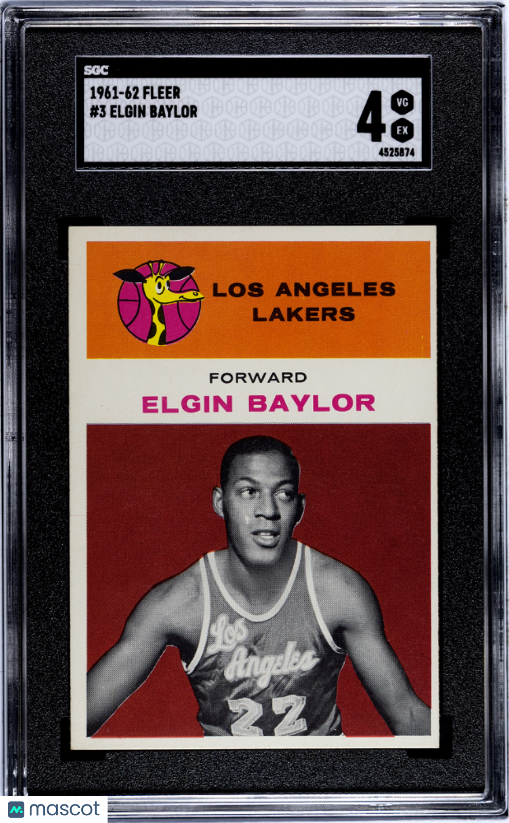1961 Fleer Elgin Baylor #3 SGC 4