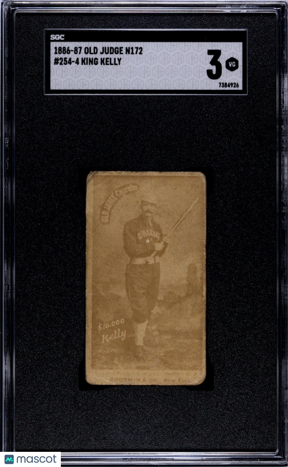 1886 Old Judge N172 (N172) King Kelly #254-4 SGC 3