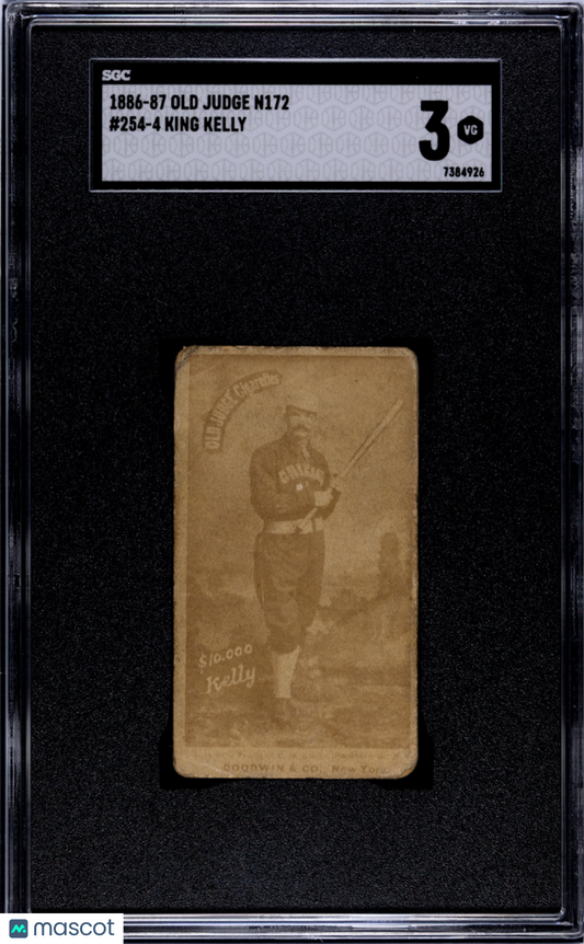 1886 Old Judge N172 (N172) King Kelly #254-4 SGC 3