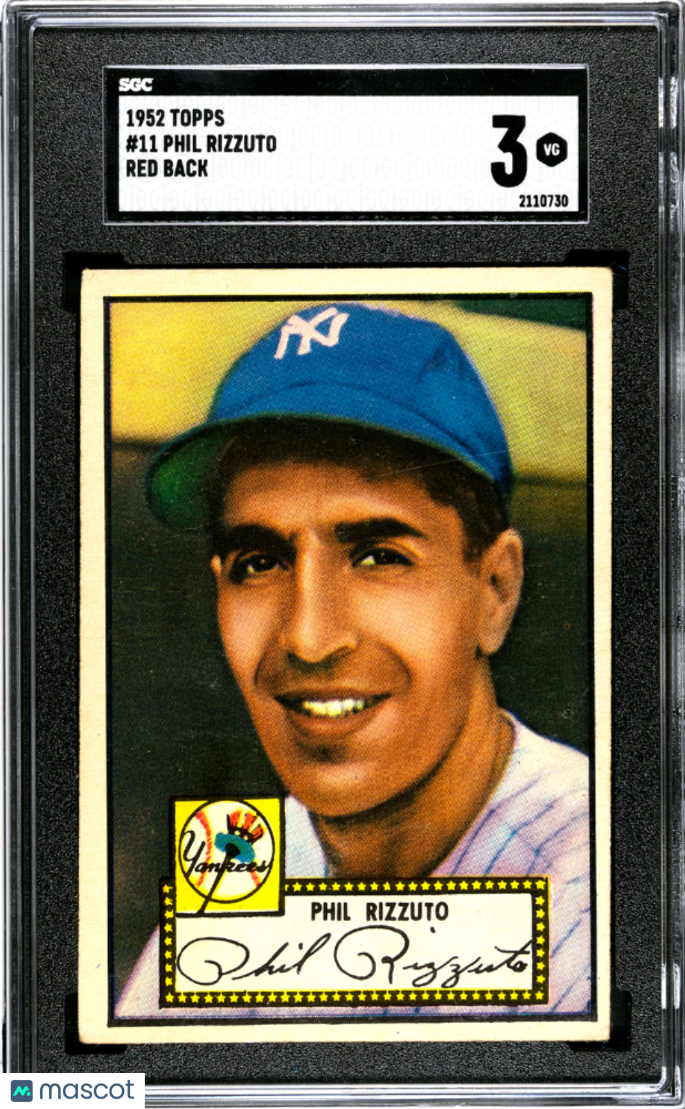 1952 Topps Phil Rizzuto #11 Red Back SGC 3