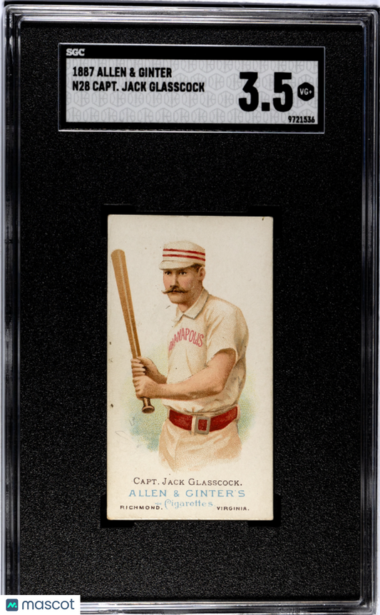1887 Allen & Ginter N28 World Champions Capt. Jack Glasscock SGC 3.5