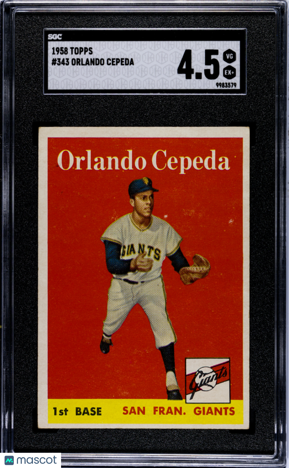 1958 Topps Orlando Cepeda #343 SGC 4.5