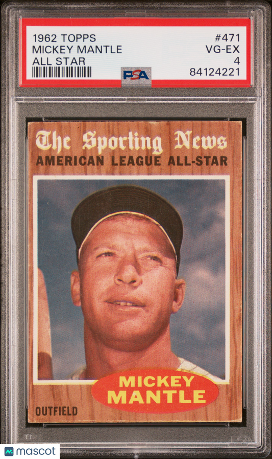 1962 Topps Mickey Mantle #471 All Star PSA 4