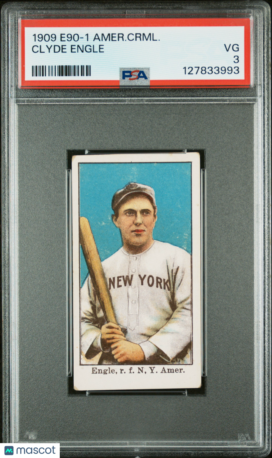 1909 E90-1 American Caramel Clyde Engle PSA 3