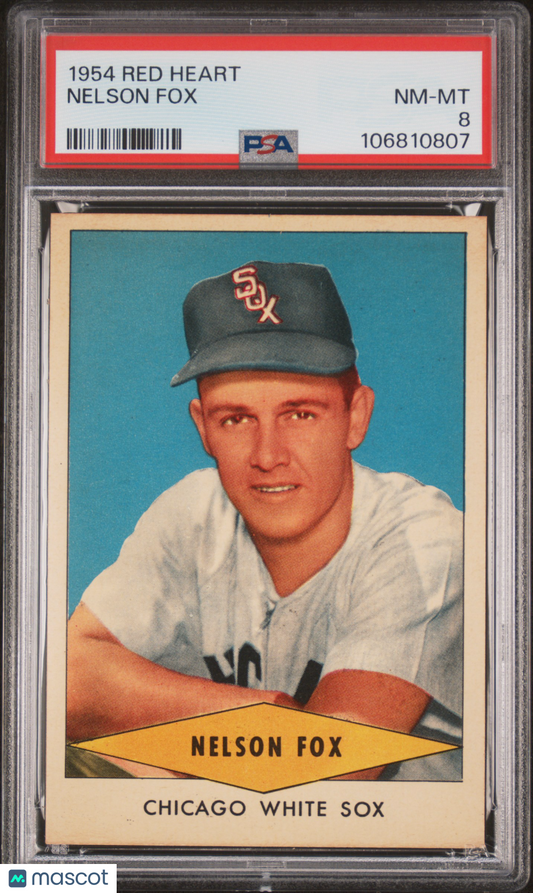 1954 Red Heart Nelson Fox PSA 8