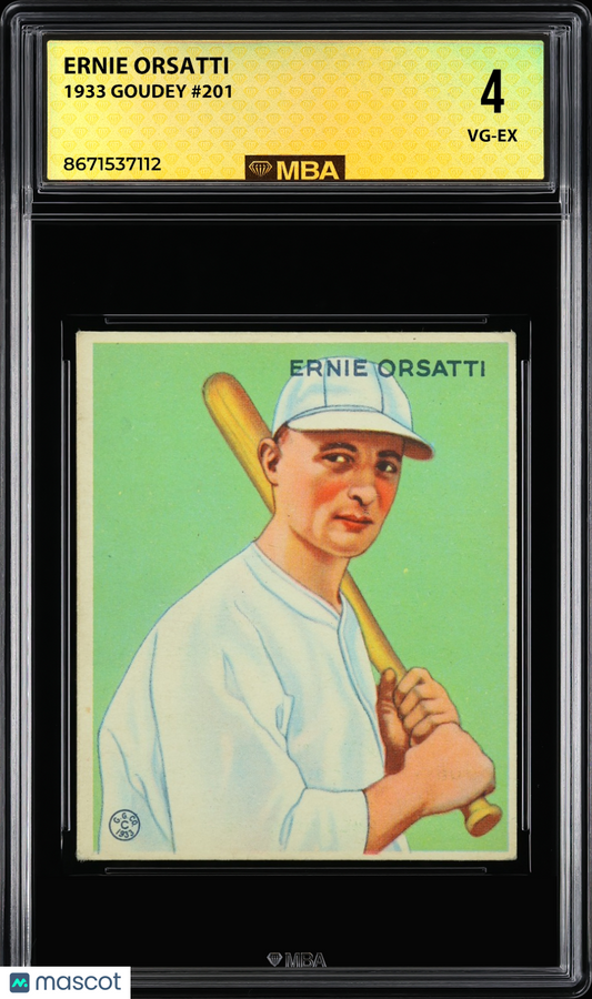 1933 Goudey Ernie Orsatti #201 MBA 4