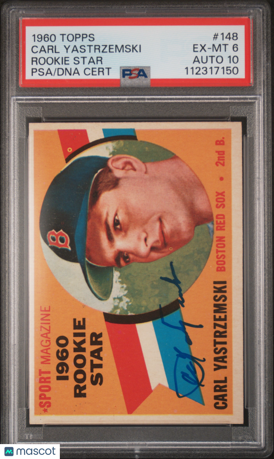 1960 Topps Carl Yastrzemski #148 Rookie Star PSA 6 Auto 10