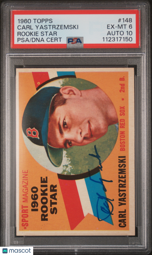 1960 Topps Carl Yastrzemski #148 Rookie Star PSA 6 Auto 10
