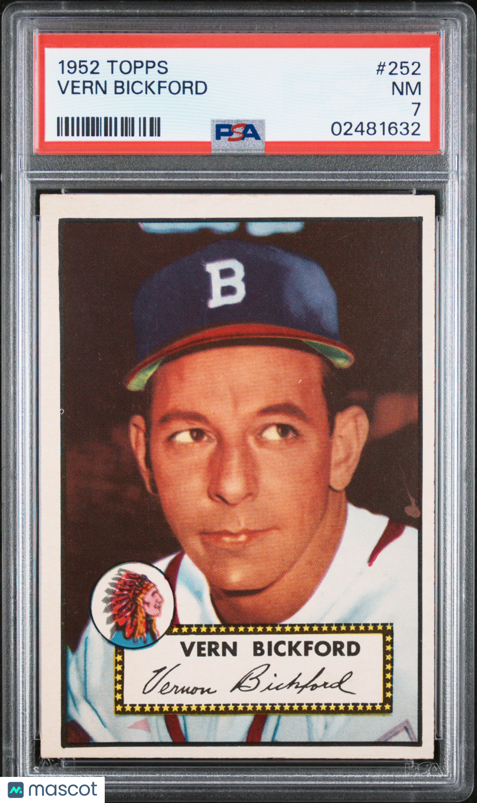 1952 Topps Vern Bickford #252 PSA 7