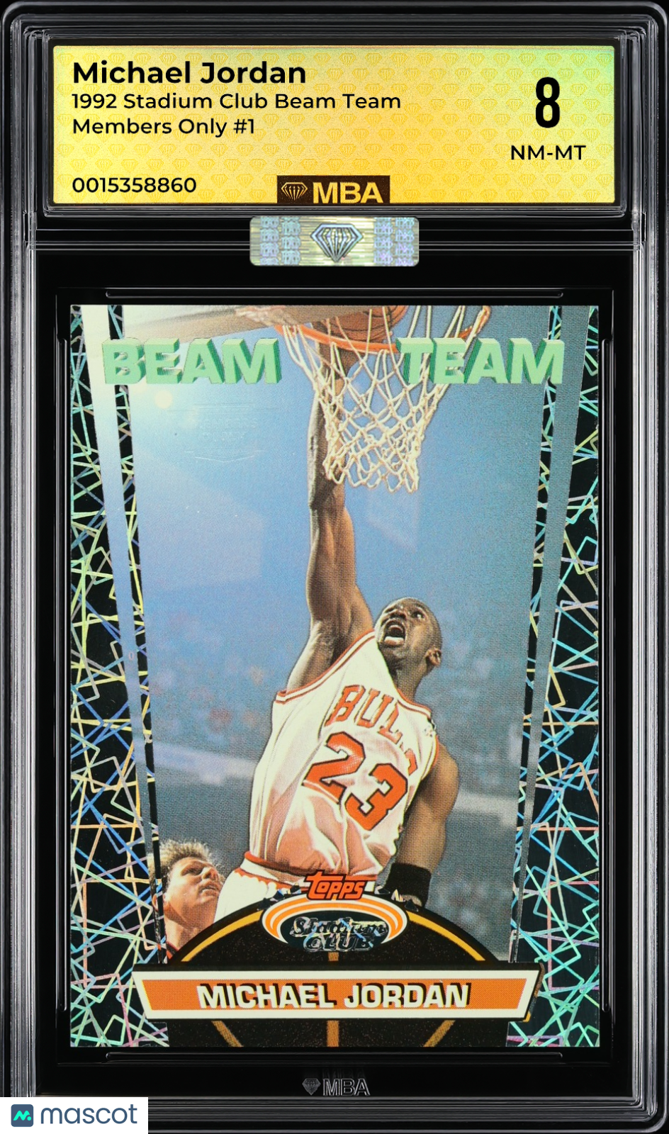 1992 Stadium Club Beam Team Michael Jordan #1 Members Only MBA 8 MBA Silver
