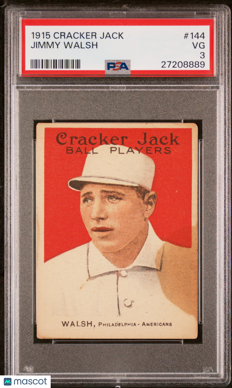 1915 Cracker Jack Jimmy Walsh #144 PSA 3