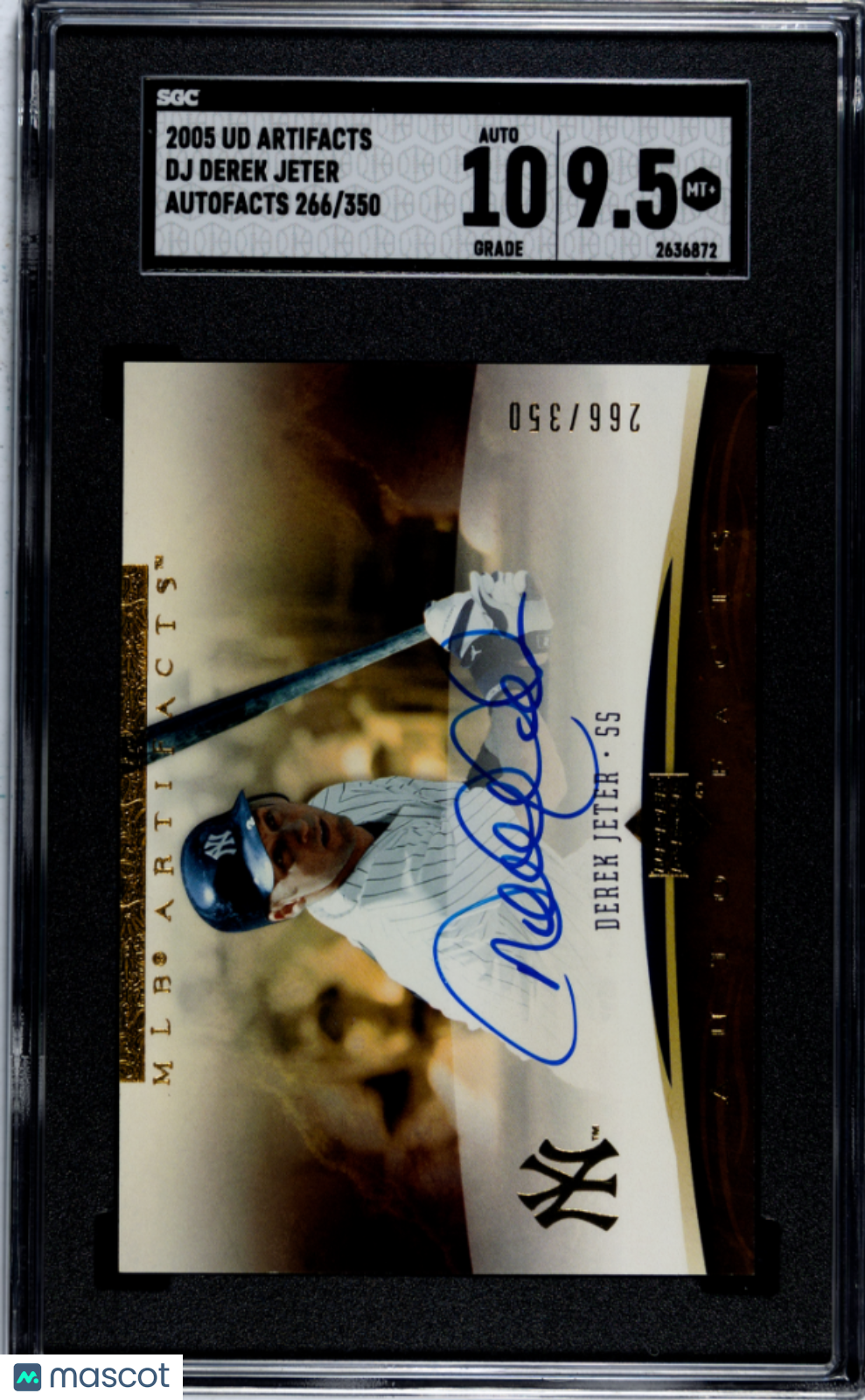 2005 Upper Deck Artifacts Derek Jeter #DJ Autofacts 350 SGC 9.5 Auto 10