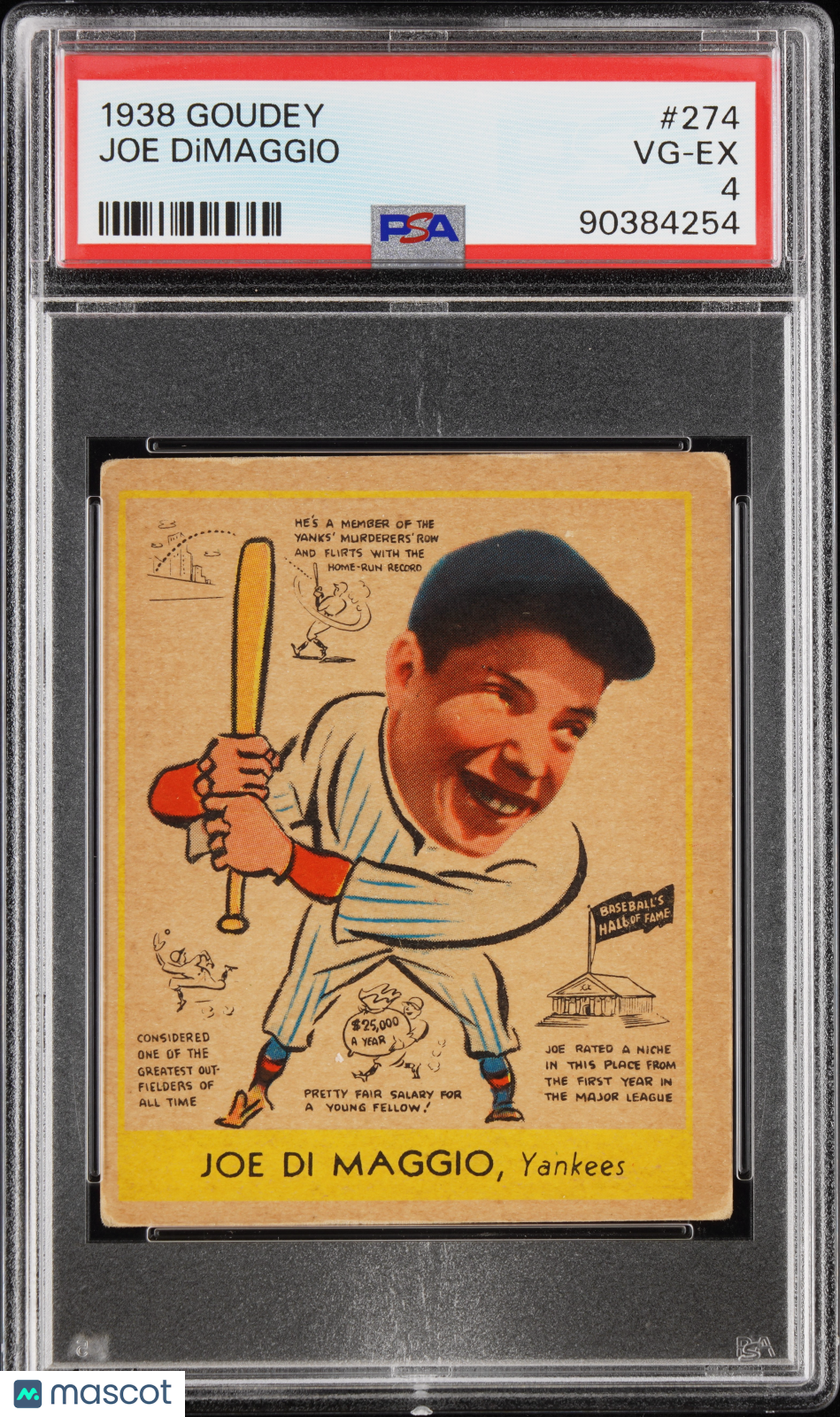1938 Goudey Joe Dimaggio #274 PSA 4