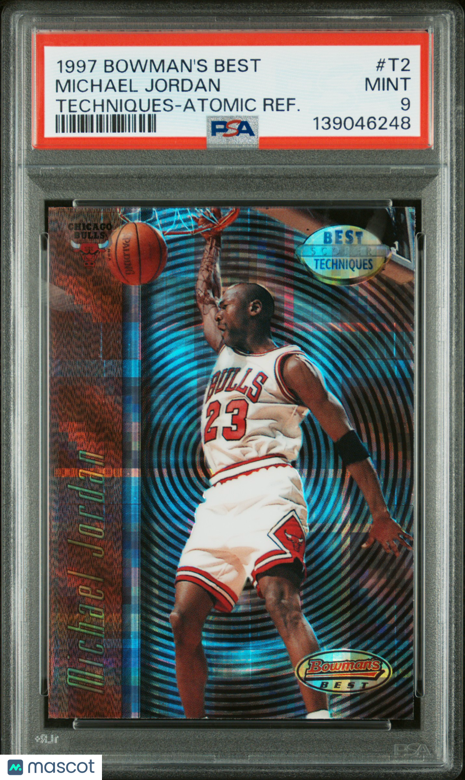 1997 Bowman's Best Techniques Michael Jordan #T2 Atomic Refractor PSA 9