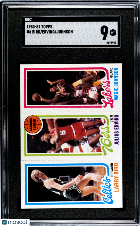 1980 Topps Johnson Erving Bird #6 SGC 9