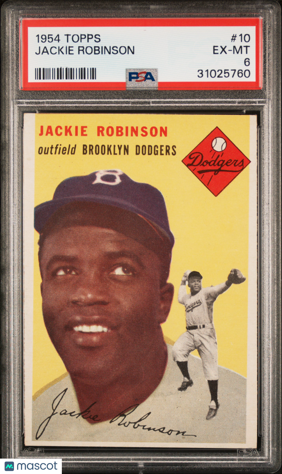 1954 Topps Jackie Robinson #10 PSA 6