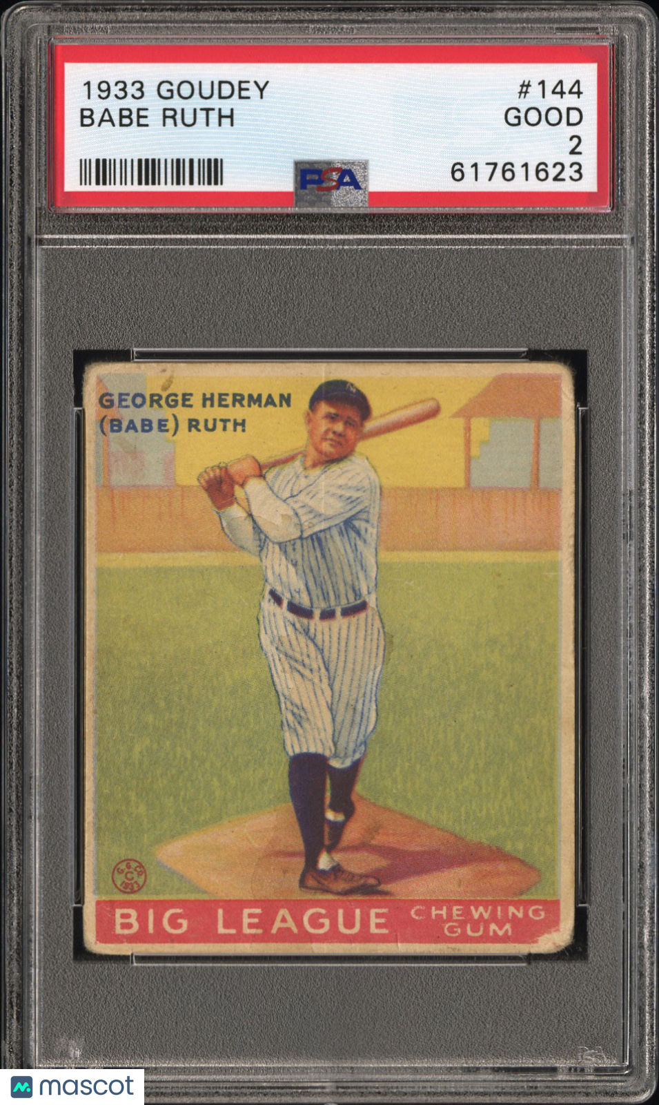 1933 Goudey Babe Ruth #144 PSA 2