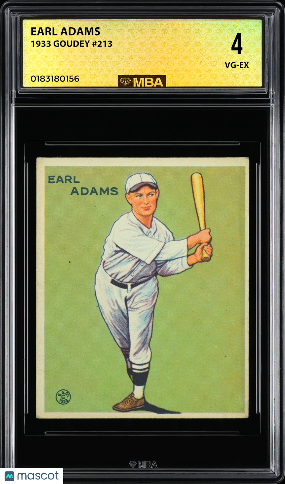 1933 Goudey Earl Adams #213 MBA 4