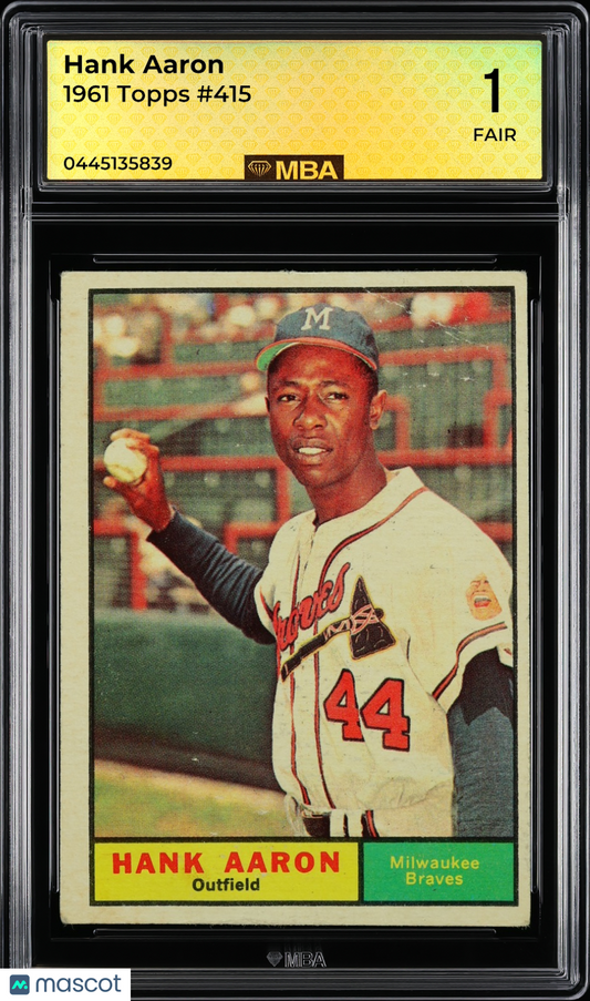 1961 Topps Hank Aaron #415 MBA 1