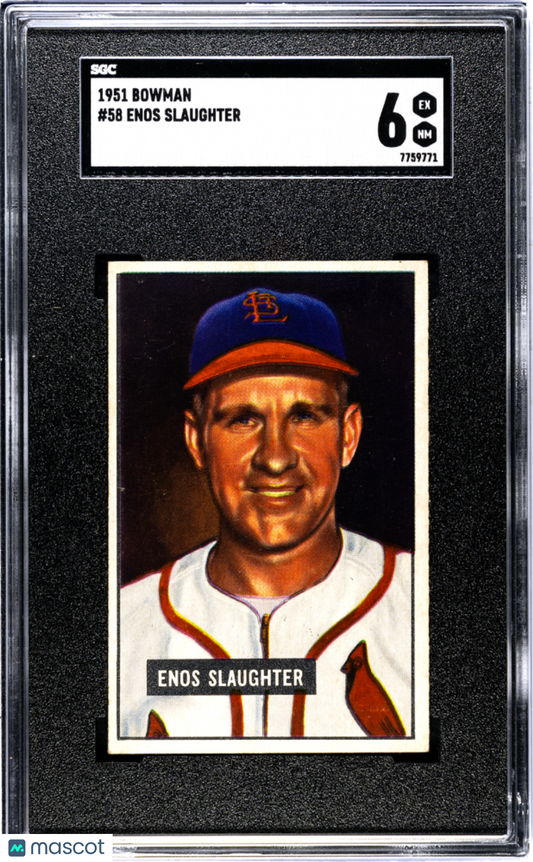 1951 Bowman Enos Slaughter #58 SGC 6