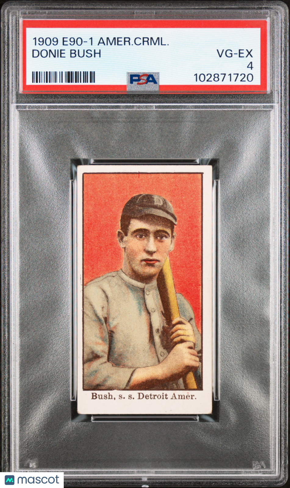 1909 E90-1 American Caramel Donie Bush PSA 4