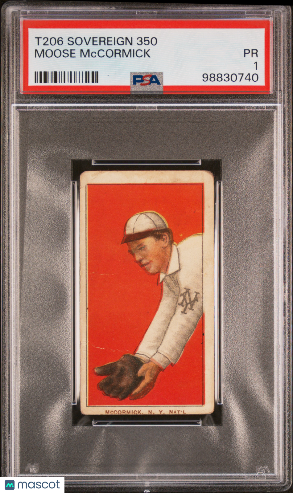1909-11 T206 Sovereign 350 Moose Mccormick PSA 1
