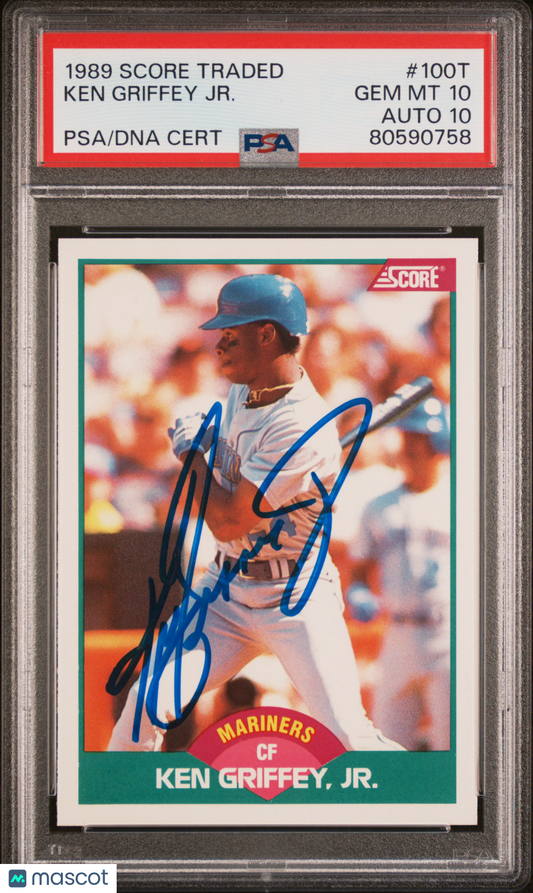 1989 Score Traded Ken Griffey JR. #100T PSA 10 Auto 10
