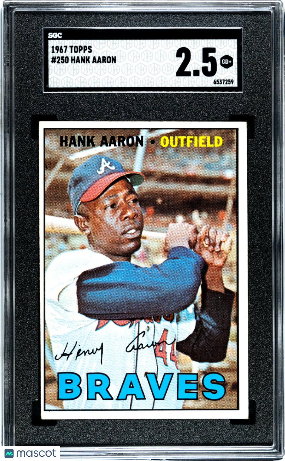 1967 Topps Hank Aaron #250 SGC 2.5