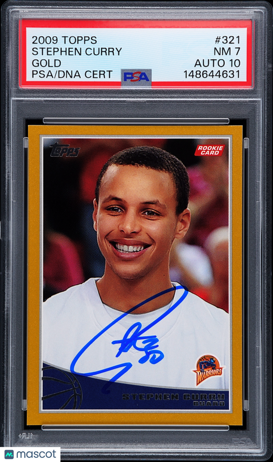 2009 Topps Stephen Curry #321 Gold PSA 7 Auto 10